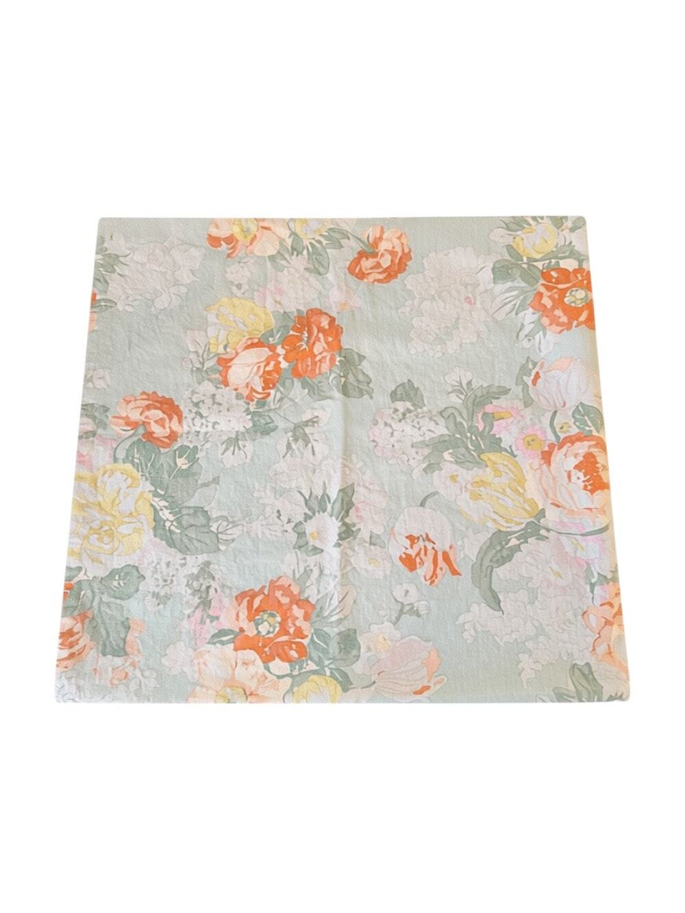 Pottery Barn 24” Linen Blend Reversible Floral Throw Pillow Cover 24x24